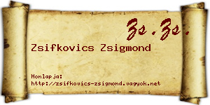 Zsifkovics Zsigmond névjegykártya