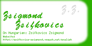 zsigmond zsifkovics business card